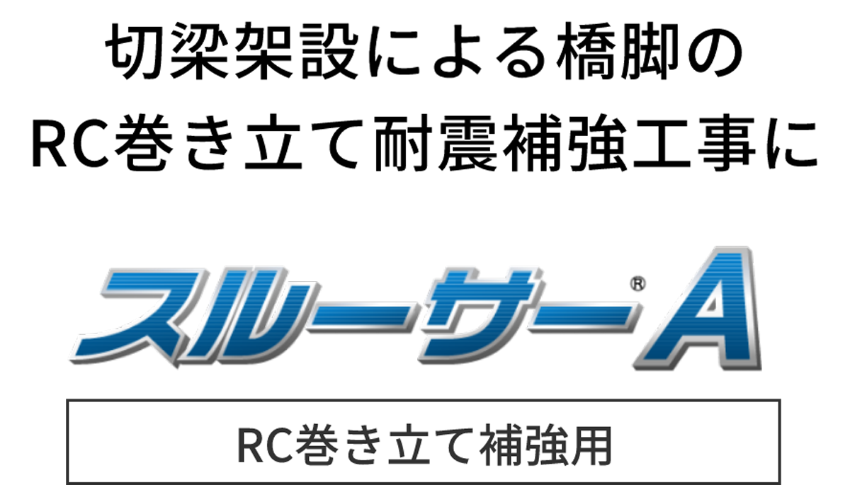 切梁架設による橋脚のRC巻き立て耐震補強工事にRC巻き立て補強用スルーサーA